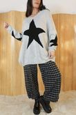 Beatrix Star Slouch Knit Grey Marl